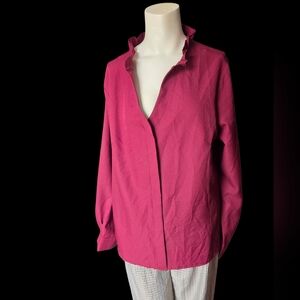 Burgundy Open Front Blazer Cardigan XXL Minimalist Career Layer